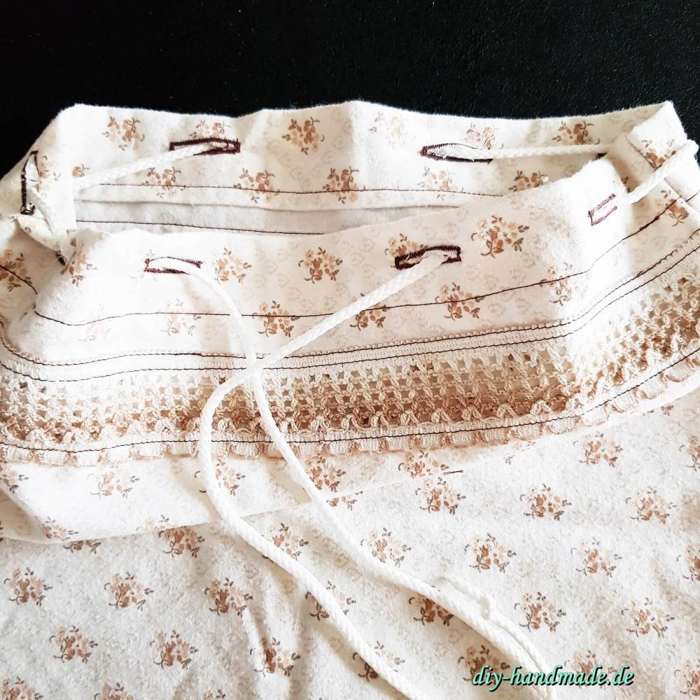 Stoffbeutel Vintage 34 x 32 cm – Brotbeutel, Brötchenbeutel, Zero Waste, Upcycling Unikat Bild 5