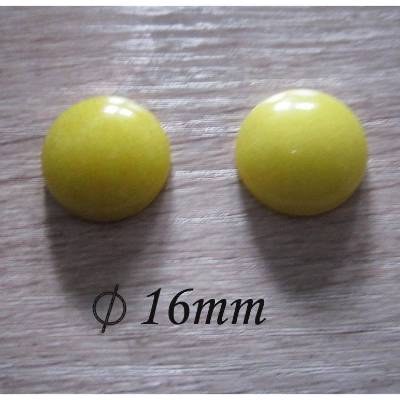 2x Zitrone Jade Cabochons, 16 mm