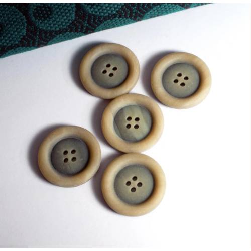 5 Vintage Knöpfe 27mm beige braun, Trachtenknöpfe, Kunststoffknöpfe, alte Knöpfe, Trödel Dings da
