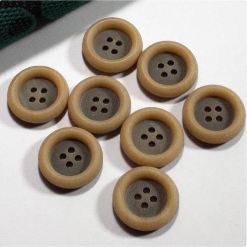8 Vintage Knöpfe 20mm beige braun, Trachtenknöpfe, Kunststoffknöpfe, alte Knöpfe, Trödel Dings da