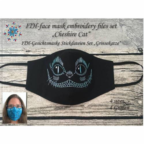 ITH Gesichtsmaske / Mund-Nase-Schutz / Behelfs-Mund-Nase-Maske mit Grinsekatze