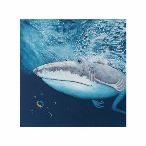 Der Weiße Frosch, Der Weiße Hai, shark, white shark, Frosch Bild, Froschbild, Acrylbild Frosch, Acrylbild, Hai, Haibild, unter Wasser, Meer