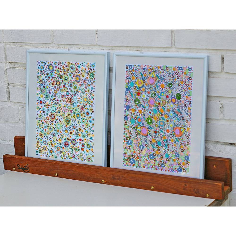 Regal, Wohndeko, Bilderhalter, Bilderleiste aus Holz, Altholz, Regal aus Holz, Wanddeko,Upcycling Bild 2