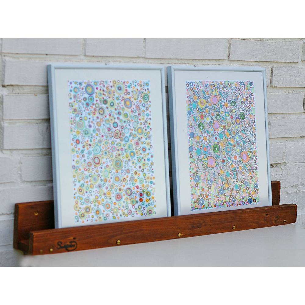 Regal, Wohndeko, Bilderhalter, Bilderleiste aus Holz, Altholz, Regal aus Holz, Wanddeko,Upcycling Bild 3