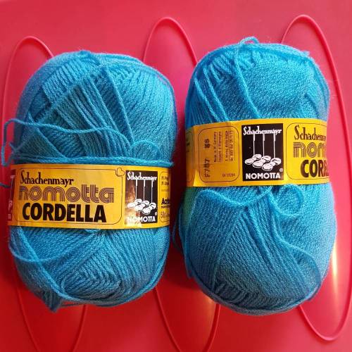 Vintage, Wolle Schachenmayr nomotta Corella, 2 Knäul á 50 Gramm, türkis F707 K6