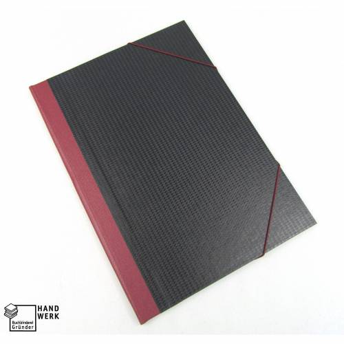Sammelmappe, Eckspannermappe, DIN A4, schwarz dunkelrot, Mappe