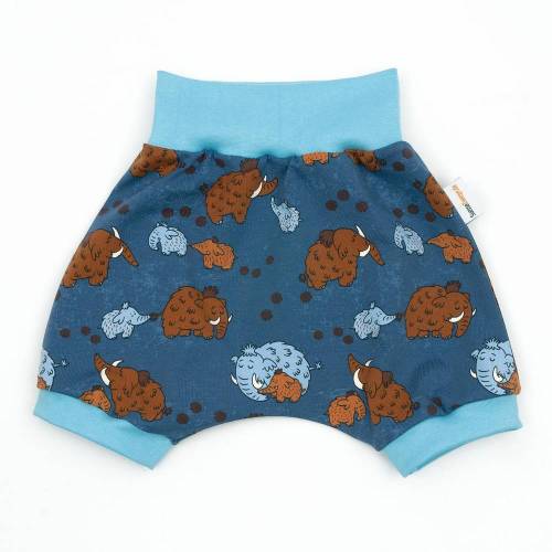 Kurze Pumphose Shorts Sommerhose "Mammuts" Gr. 40 44 50 56 62 68 74 80 86 92 98 104 110 116 122 128 134 140 146 152 158 164 Jersey Öko-Tex Geschenk