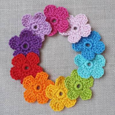 Blumen Farbwahl, Blümchen Häkelblumen Streuteile Streudeko Blüten ,Streublumen in Wunschfarbe