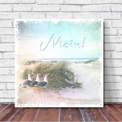 MOIN Maritimes Wandbild auf Holz Kunstdruck Leinwandbild Wanddeko im Vintage Landhausstil Shabby Chic handmade kaufen