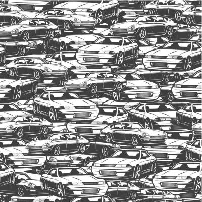 Baumwolldruck Cars weiß grau schwarz – Stoffmasken, Männer, Jungs, Meterware, Webware