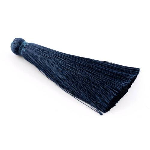 Seidenquaste, dunkelblau, dick, 7cm