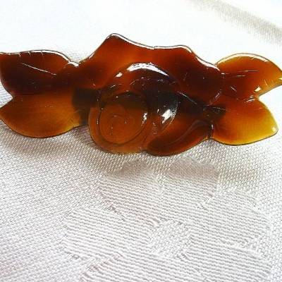 Vintage Brosche braune Rose aus den 70er Jahren