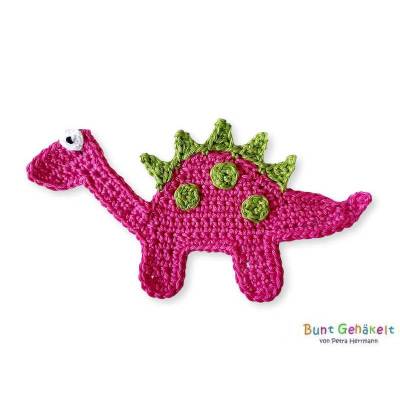 Dinosaurier Dino Häkelapplikation, gehäkelter Dino, Applikation, Aufnäher, Häkelbild, Häkeldino, Häkeldinosaurier 
