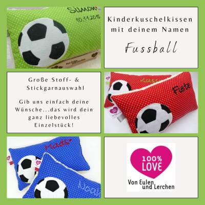 Kuschelkissen Fussball Wunschnamen Taufkissen Geburtskissen - Schmusekissen Kissen mit Namen