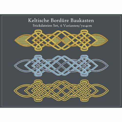 Keltische Knoten Bordüren Baukasten Stickdateien Set 7×14