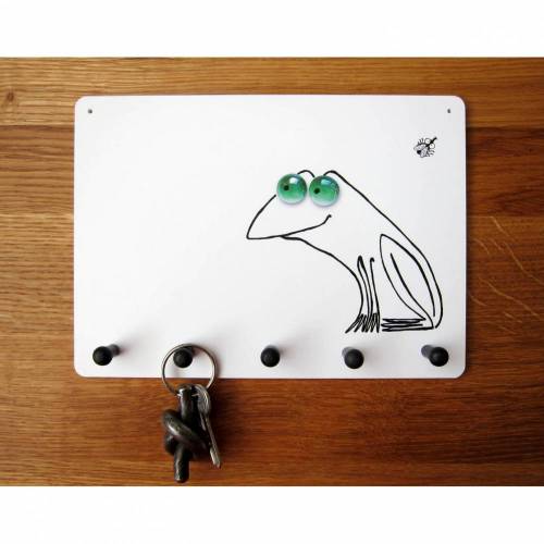 Wo ist die Fliege? - Schlüsselbrett, Schlüsselboard, Frosch Schlüsselbrett, witziger Frosch, Frosch mit Fliege, Hausschlüssel finden