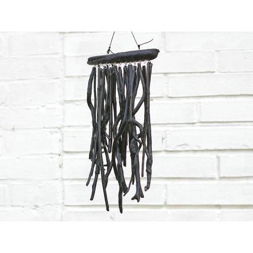 Treibholz, Windspiel schwarz, extravagante Fensterdeko, Mobile, Geschenk, Wohndeko, maritim