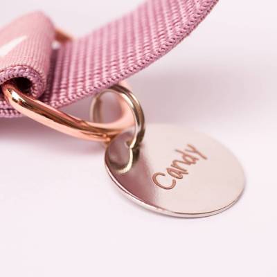 Hundemarke (Dogtag) in runder Form mit Metallring (Schlüsselring)