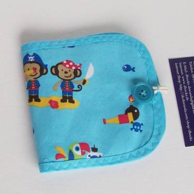 Piraten-Geldbeutel für Kinder – Kindergeldbeutel mit Reißverschlussfach & Kartenfächern, Schulanfang Geschenk