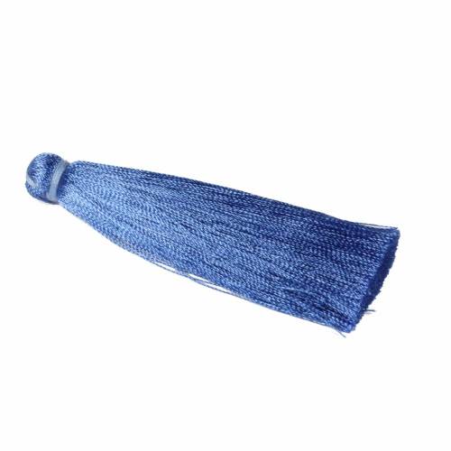 Seidenquaste, blau, dick, 7cm