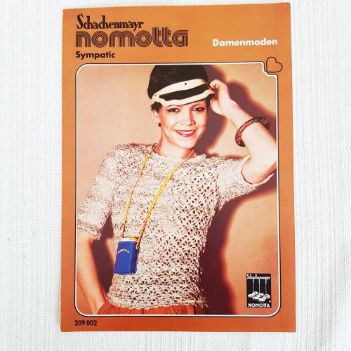 Vintage Häkelanleitung von Schachenmayr nomotta, gehäkelter Damenpulli, Top,40/42