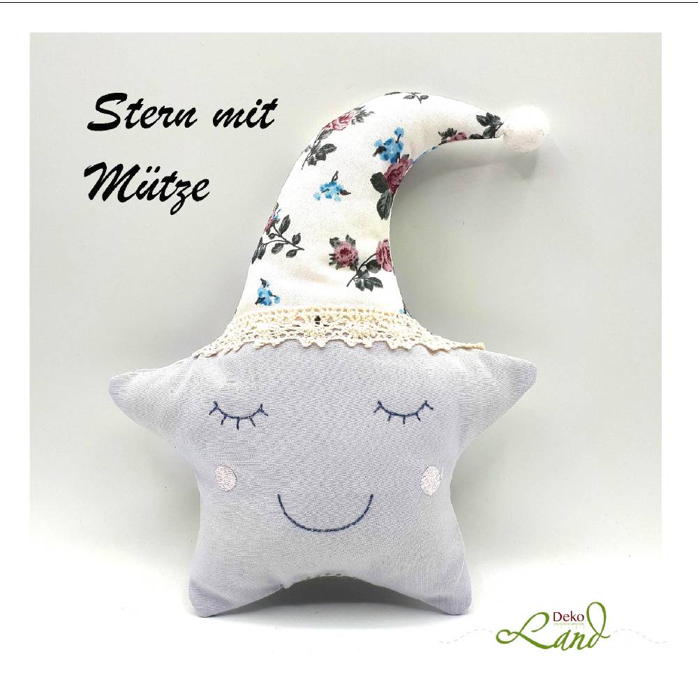 Stickdatei ITH Stern mit Mütze13x18 Bild 1