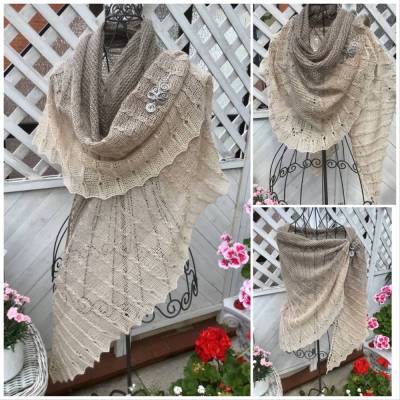  Schultertuch *DEZEMBERMOND* gestricktes Tuch mit tollem Zopfmuster 
