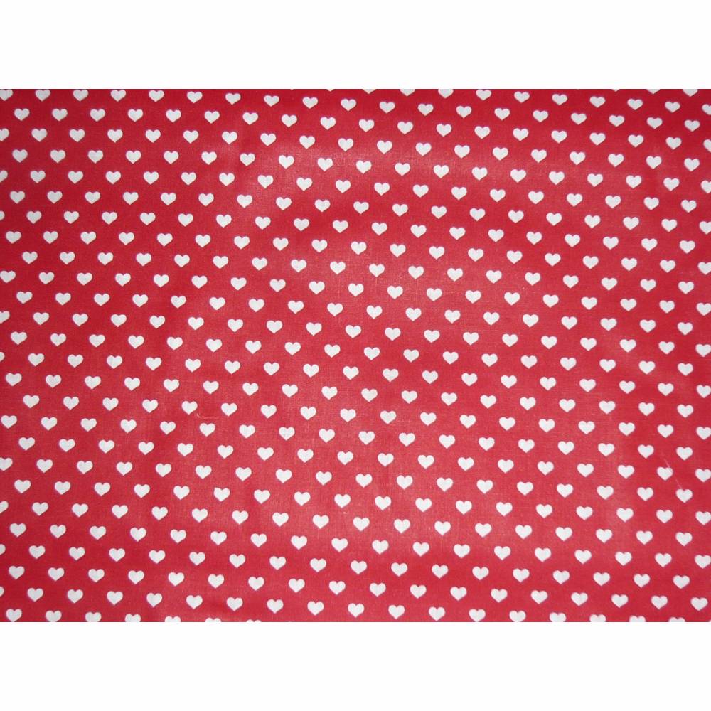 11,10 EUR/m Stoff - Baumwolle, Herzen weiß auf rot Bild 2
