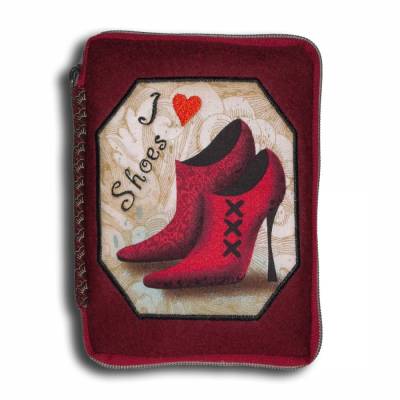 Falttasche / Einkaufsbeutel / Geschenkidee / Geschenk beste Mama Freundin Schwester / Stickerei / Lady in Red mit Hut / Schuhe Fashionista / faltbare Tasche / Shopper / Stofftasche / Tragetasche / Einkaufstasche