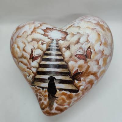 Tierurne handgemalt 1,7 L – Keramik Künstlerurne by Janus | Handarbeit & Unikat - Herzurne