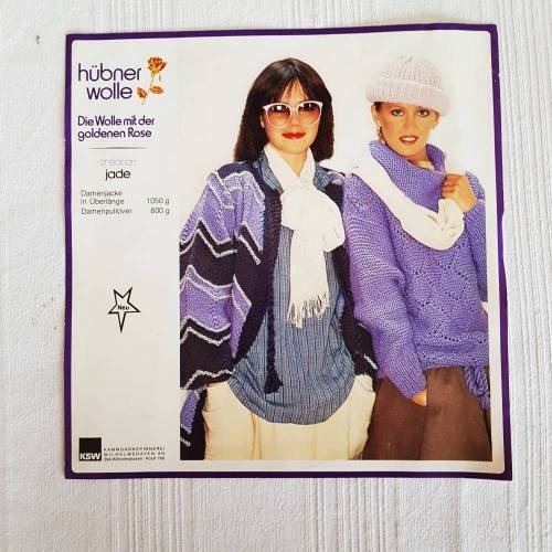 Vintage Strickanleitung für Damen Pullover und Damenjacke in Überlänge, Größe 38/40 Hübner Wolle von Kammgarnspinnerei KSW