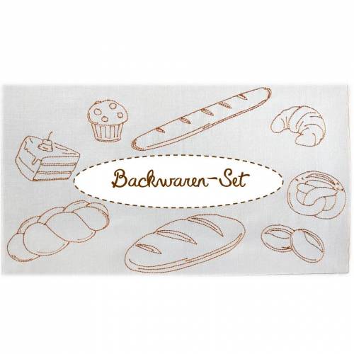 Bäckerei Backwaren Stickdatei 10x10