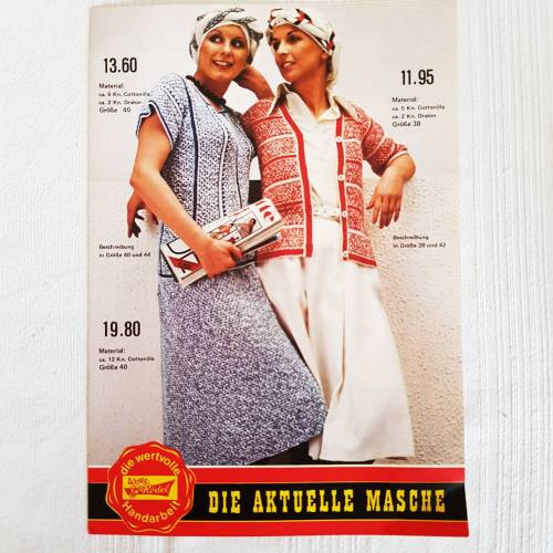 Vintage von Rödel Wolle, Strickanleitung quergestreifte Damenjacke, Längsgestreiftes Damenkostüm