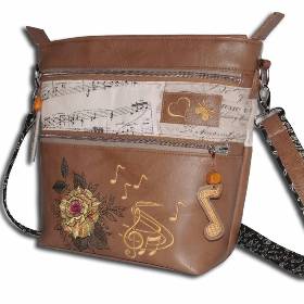  Handtaschen antikbraun Umhängetaschen Schultertaschen Tasche mit Stickerei Musiktasche Geschenk Tanzschuhtasche 