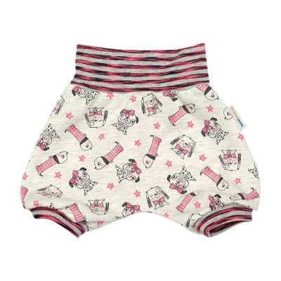 Kurze Pumphose Shorts Sommerhose "I love my Dog" für Mädchen mit Dackel Bulldogge