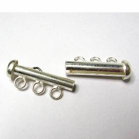 Kettenverschluss, Schiebe Verschluss für 3-reihige Kette 925 Sterling Silber