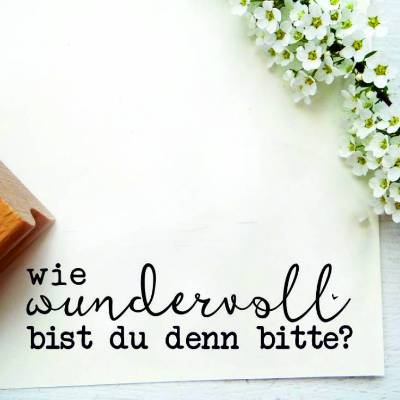Stempel "wie wundervoll bist du denn bitte?" für Etiketten, Geschenktüten...