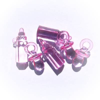 Dekostreuer Schnuller und Flasche rosa