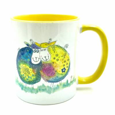 Tasse mit verliebten Schafen, Geschenk Geburtstag Freundin, Kaffeebecher