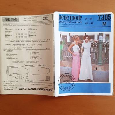 Vintage Schnittmuster  Neue Mode 7305 Mehrgrößenschnitt 36/38 40/42