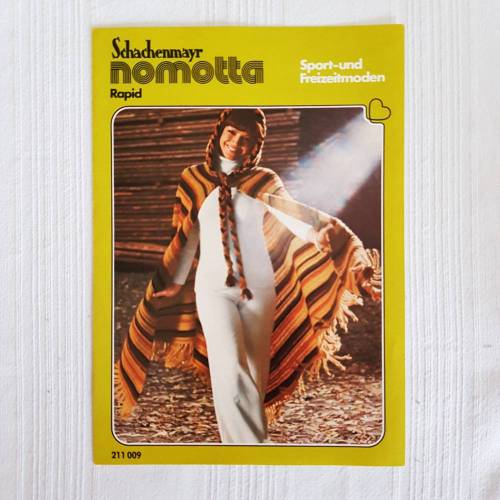 Vintage  Häkelanleitung Poncho, Körpergröße 165 bis 170 cm, Schachenmayr nomotta