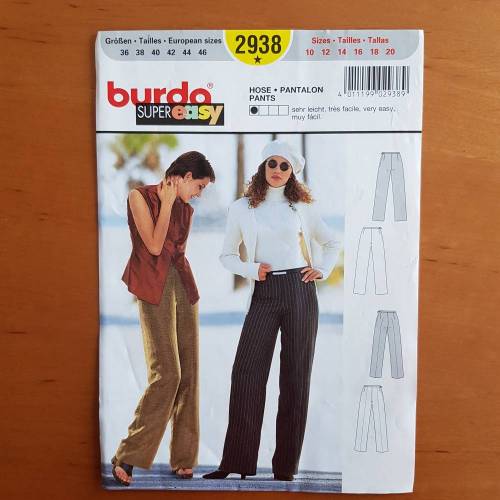 Vintage Schnittmuster  burda 2938 - sehr leicht - Hose, Pantalon, Pants Super easy Schnitt 36-46