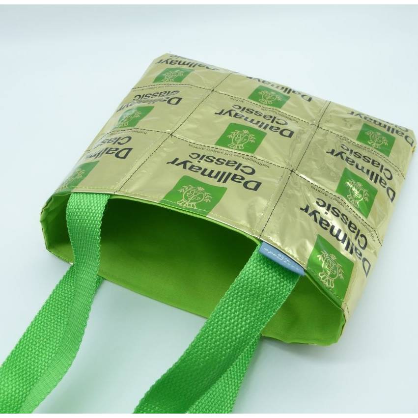 Shopper klein aus Kaffeepad-Tüten-Upcycling, gefüttert, Unikat