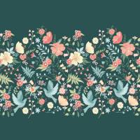 Jersey Flower Birds petrol