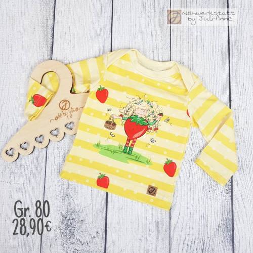 Mädchen Langarm Shirt Oberteil Panel Erdbeermädchen MML Gr. 80