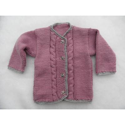 Baby Trachtenjacke altrosa / grau Gr. 74 / 80