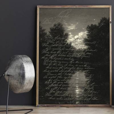 Mondscheinlandschaft - FineArtPrint I Kunstdruck Poesie Gedicht
