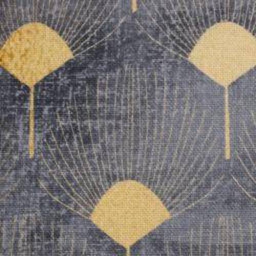 Deko Druck Baumwolle Glitzer- Fächer KALLE rauchblau (1m /13,00€)