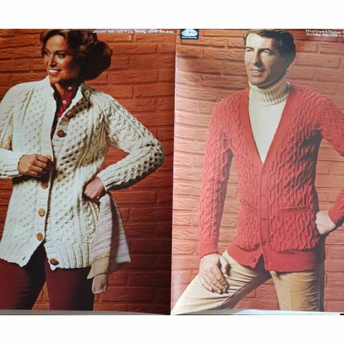 Strickanleitungen 8 Modelle, Maxipullover, Herrnpullover, Herrenjacke, Damen-Zeltjacke,