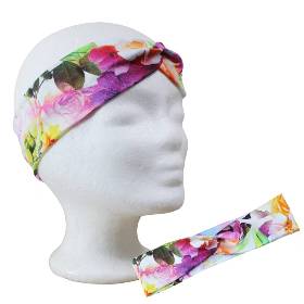 Haarband Baumwolle Jersey Blumen – Knotenhaarband Damen